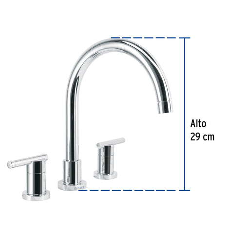 Mezcladora cromo cuello alto para fregadero, FOSET ELEMENT | ELF-81 | 49916