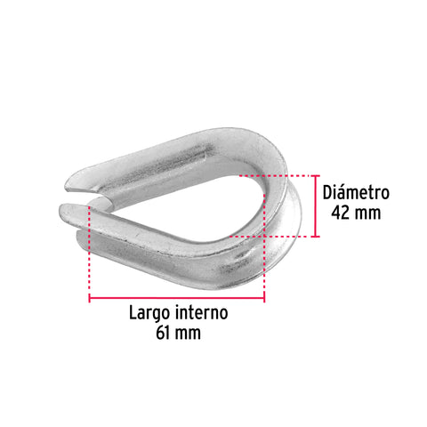 Bolsa con 5 guardacabos para cable de acero de 5/8', FIERO | GC-5/8 | 49919