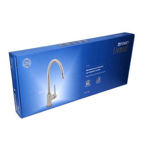 Monomando satín nariz retráctil para fregadero, ELEMENT | ELF-82N | 49920