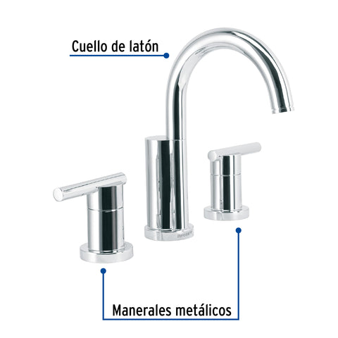 Mezcladora cromo para lavabo con taladros separados, ELEMENT | ELM-91 | 49926