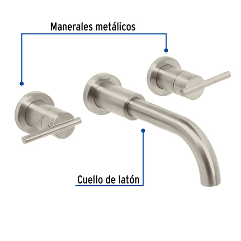 Mezcladora satín de pared para lavabo, FOSET ELEMENT | ELM-92N | 49939