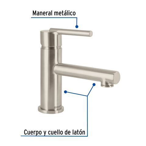 Monomando corto satín para lavabo, FOSET ELEMENT | ELM-45N | 49940