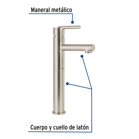Monomando alto satín para lavabo, FOSET ELEMENT | ELM-46N | 49941