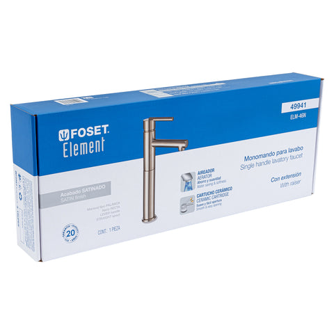 Monomando alto satín para lavabo, FOSET ELEMENT | ELM-46N | 49941