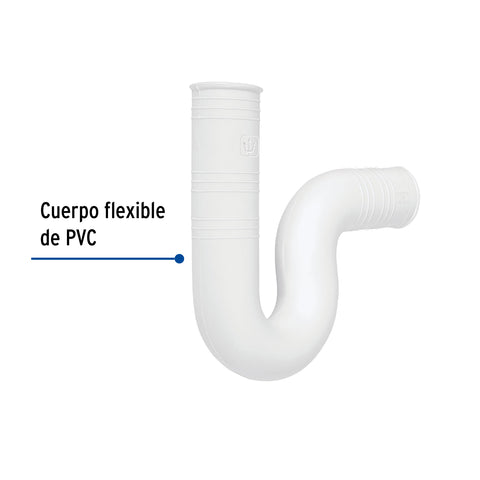 Céspol flexible 1-1/4' de PVC, para lavabo, FOSET | CE-237 | 49945