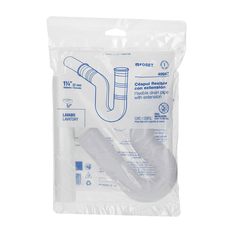 Céspol flexible 1-1/4' de PVC, con extensión, para lavabo | CE-238 | 49947