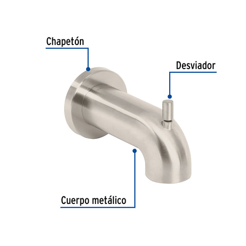 Salida de tina con desviador, satín, FOSET ELEMENT | ELR-51N | 49955