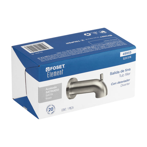 Salida de tina con desviador, satín, FOSET ELEMENT | ELR-51N | 49955