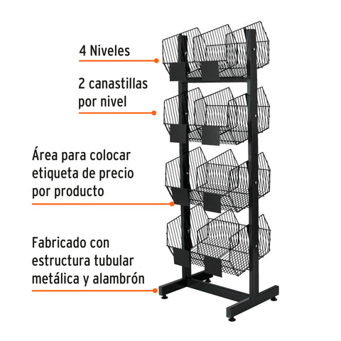 Rack botadero, metálico, 4 niveles, Truper | R-BOT | 50030