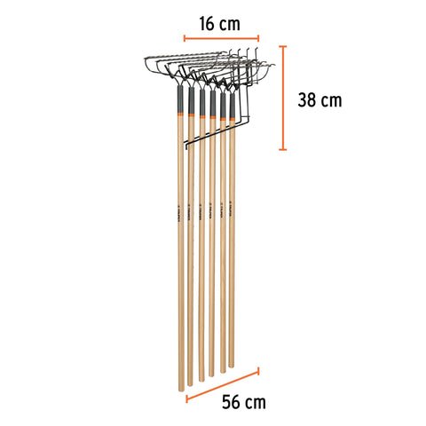 Rack para rastrillos jardineros 14 dientes, Truper | R-R14A | 50143