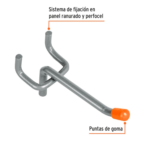 Gancho recto de 2' para perfocel y panel ranurado, Truper | GA-2 | 50146