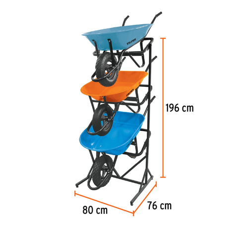 Rack para 3 carretillas estibadas, Truper | R-3CAT | 50160