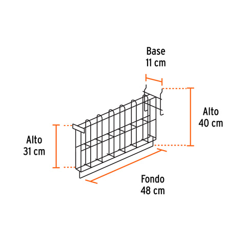 Rack para escobas metálicas, Truper | R-EM | 50216