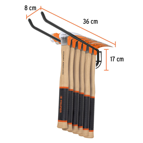 Rack para 6 martillos pulidos, uña curva, Truper | R-MO6 | 50344