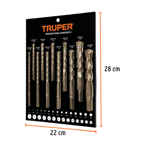 Exhibidor Truper de brocas de concreto | EXT-BCT | 55564