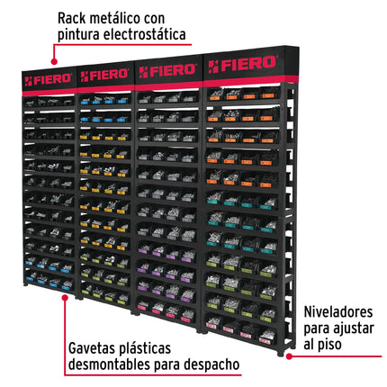 Rack modular con tornillos, 192 gavetas (R-TOR-4)