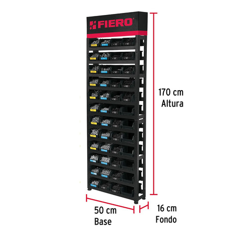 Rack modular para tornillos c/48 gavetas s/producto, FIERO | R-TOR-1 | 55729