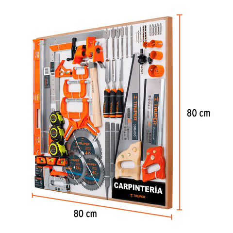 Exhibidor de Carpintería, 80x80 cm, 1 tablero | EX80-CAR-1T | 55907