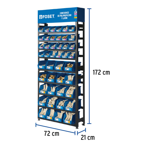 Rack con conexiones para manguera de PP, FOSET | R-CM-FOS | 55954