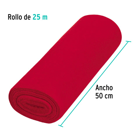 Rollo de 25 m de franela roja de algodón, KLINTEK | FRA-25R | 56022