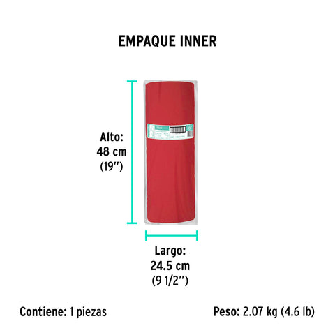 Rollo de 25 m de franela roja de algodón, KLINTEK | FRA-25R | 56022