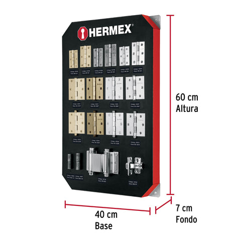 Exhibidor con bisagras, HERMEX | EX-HE-BI | 56362