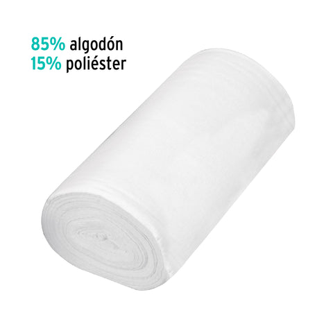 Rollo de 50 m de franela blanca de algodón, KLINTEK | FRA-50B | 57004