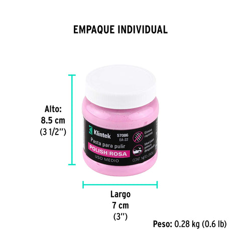 Polish rosa en pasta para auto, 250 g, uso medio, KLINTEK | EA-22 | 57086
