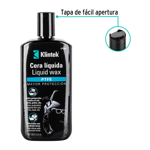 Cera líquida PTFE para auto, 473 ml, KLINTEK | EA-32 | 57089
