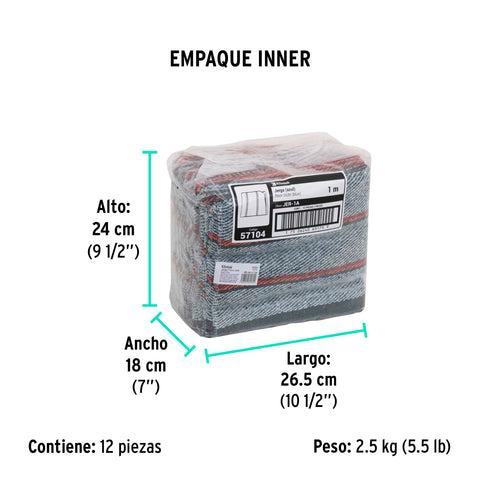 Jerga azul sarga gruesa de 1 m x 48 cm, KLINTEK | JER-1A | 57104