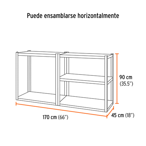 Estante metálico 5 repisas capacidad 80 Kg,180x45x85, TRUPER | ESTM-545 | 58003