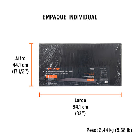 Repisa metálica de 45x85 para ESTM-545 y ESTM-845, TRUPER | ENT-45 | 58005