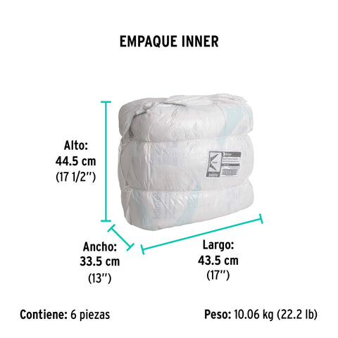 Bolsa de 1/2 kg de estopa extra fina, color blanco, KLINTEK | ESTO-2B | 58006