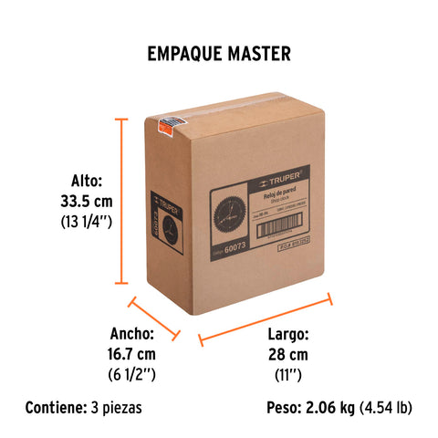 Reloj de pared, Truper | RE-PA | 60073
