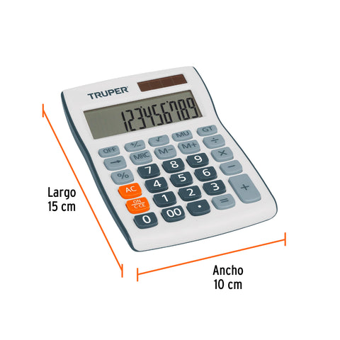 Calculadora de escritorio 15 cm, Truper | CALC-15E | 60481