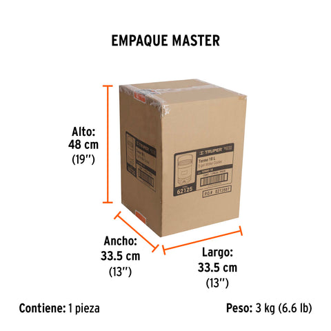 Termo con dispensador, 18 L, TRUPER | TERMO-18 | 62125