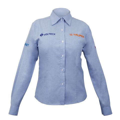 Camisa manga larga para mujer, azul, CH, Truper | CAM-AZ-DLS | 63101