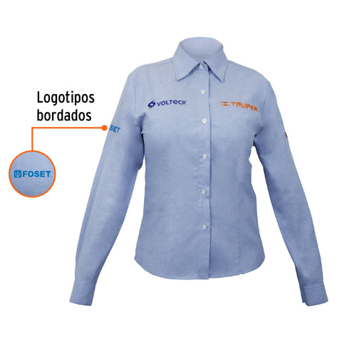 Camisa manga larga para mujer, azul, G, Truper | CAM-AZ-DLL | 63103