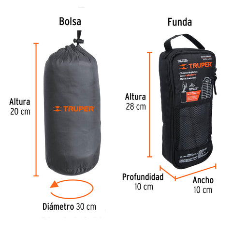 Chaleco de plumas ligero para hombre, gris, EG, TRUPER | CHA-GC-XG | 65009