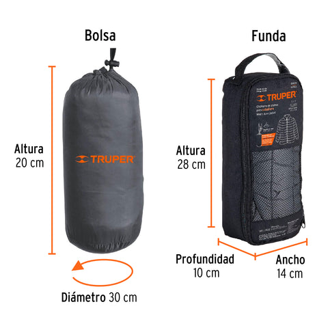 Chamarra de plumas ligera para hombre, gris, CH, TRUPER | CHAM-GC-CH | 66000