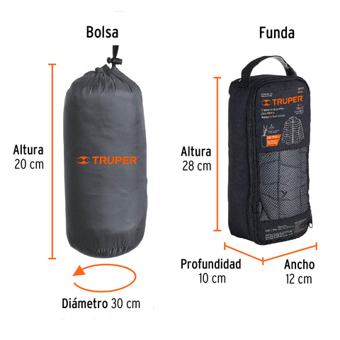 Chamarra de plumas ligera para mujer, gris, CH, TRUPER | CHAM-GD-CH | 66004