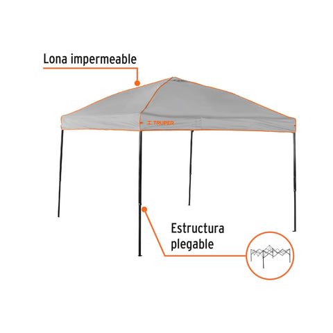 Toldo plegable de 3 x 3 m, Truper | TOL-3 | 66075