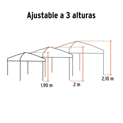 Toldo plegable de 3 x 3 m, Truper | TOL-3 | 66075