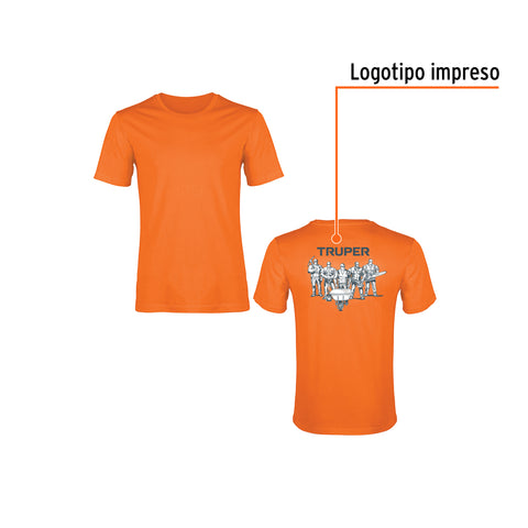 Playera cuello redondo para hombre, naranja, CH, Truper | CAM-NAR-36 | 68126