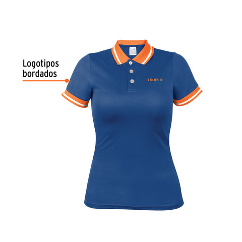 Playera polo performance para mujer, azul, M, Truper | DRY-AD-M | 69971