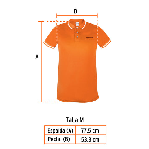 Playera polo performance para hombre, naranja, G, Truper | DRY-NC-G | 69983
