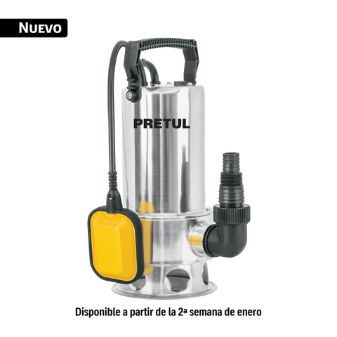 Bomba sumergible acero inoxidable,agua sucia,1-1/2HP, PRETUL | BOS-1-1/2SMP | 29898