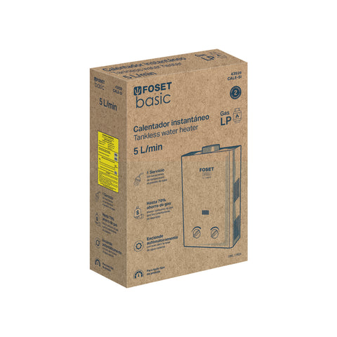 Calentador instantáneo, 5L, 1 servicio, gas LP, FOSET BASIC | CALE-5I | 43929