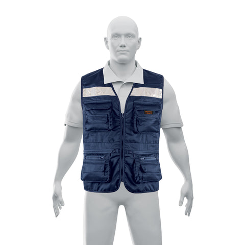 Chaleco brigadista reforzado, azul marino, XG, TRUPER EXPERT | CHS-950AM-XL | 104177