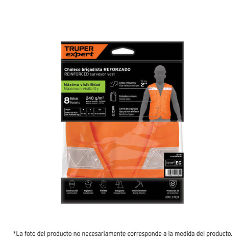 Chaleco brigadista reforzado, naranja, G, TRUPER EXPERT | CHS-950N-L | 104166